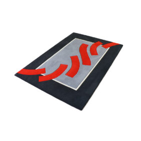 tapis noir gris rouge rectangle